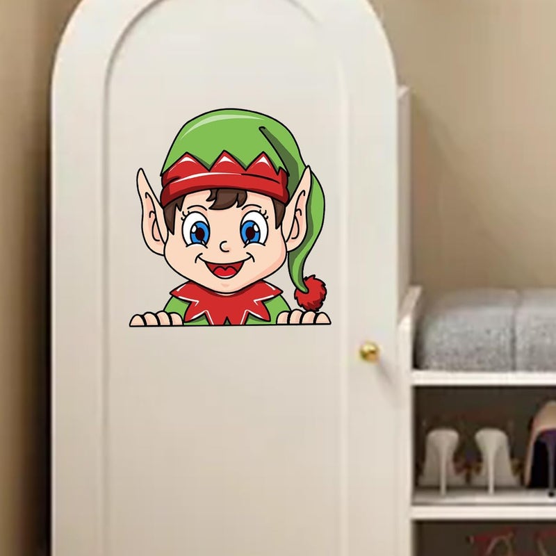 Nouiroy Christmas Elf Toilet Seat Lid Stickers,Self-Adhesive Elf Toilet Seat Decals DIY Removable Waterproof Toilet Sticker Christmas Decor Decals (Long Eared Elf) - Image 5